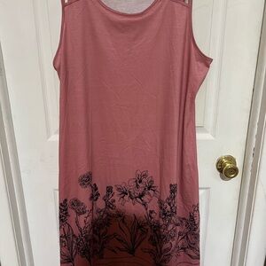 SHEIN Curve Pink Floral Midi Dress